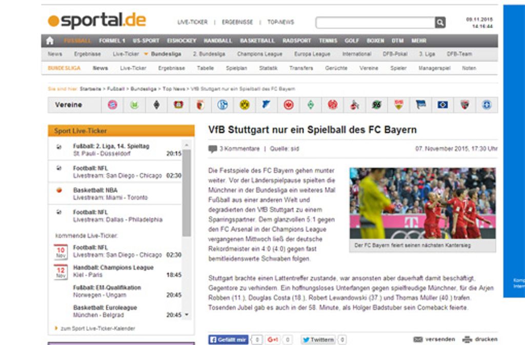 Auch Sportal benutzt den Begriff "Spielball" im Bezug auf den VfB Stuttgart.