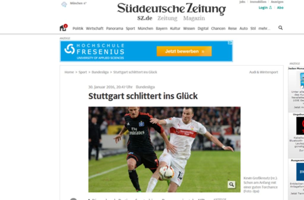Die Süddeutsche Zeitung spricht von einer packenden Partie auf rutschigem Untergrund.