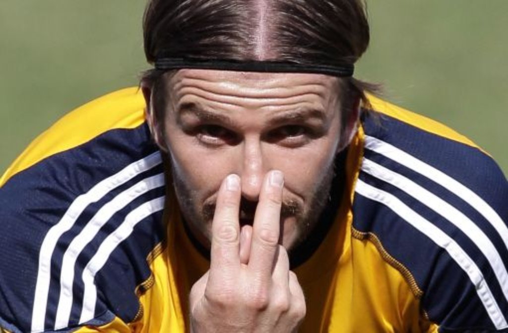 David Beckham beim LA-Galaxy-Training im Jahr 2011