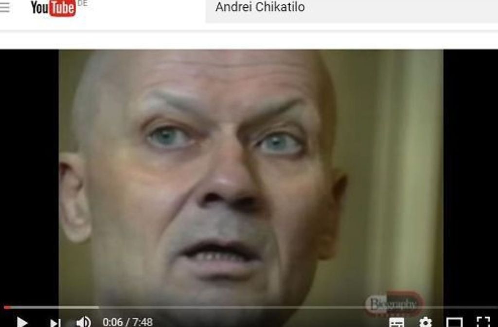 Andrei Chikatilo (der „Metzger von Rostov“, 1936-1994) wurde wegen 53 Morden verurteilt.