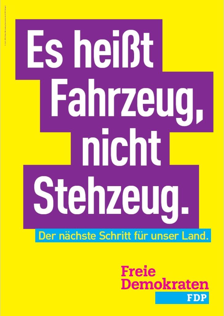 Die Wahlplakate der FDP sind dieses Mal sehr poppig gestaltet.