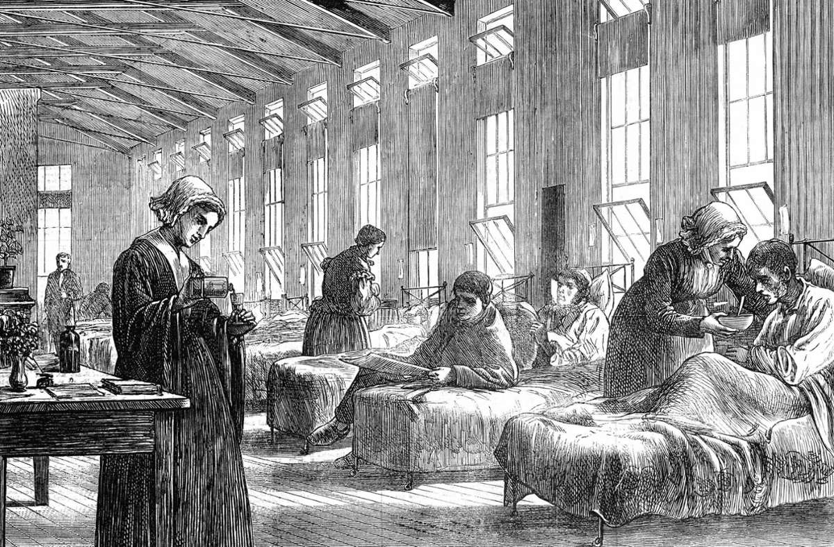 Das Pocken-Hospital im Londoner Stadtteil Hampstead 1871