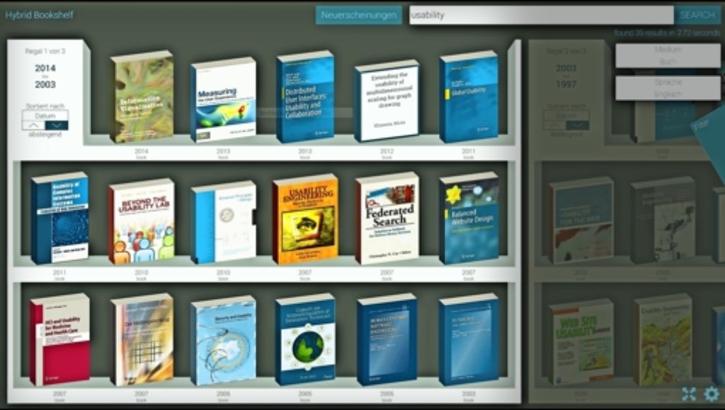 Der Weisheit letzter Schluss? Screenshot des  virtuellen Bücherregals, das an der Konstanzer Uni zum Einsatz kommt. Foto: Universität  Konstanz