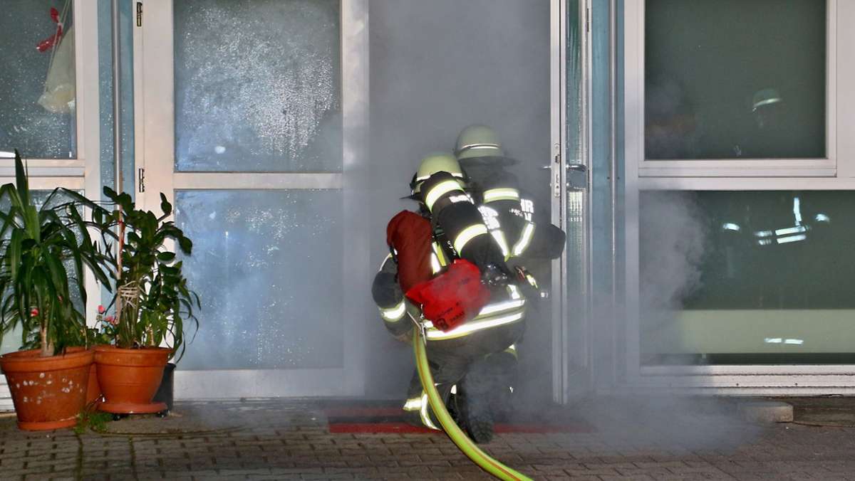 Feuerwehr in Gerlingen: Rauch in Kita entpuppt sich als Übung