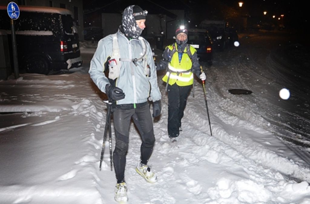 Durch Eis und Schnee: Steffi Praher will 250 Kilometer nonstop laufen.