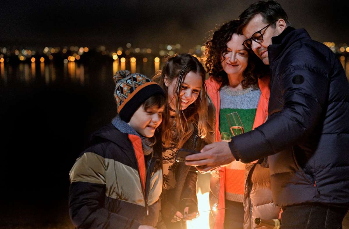 Silvester am Konstanzer Bodensee-Ufer: Familie Mellau am 31. Dezember 2019