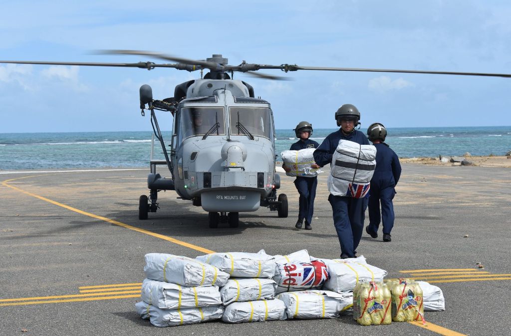 Der Tropensturm „Irma“ hat das Inselgebiet verwüstet, die britische Marine hat bereits sechs Tonnen Hilfsgüter auf die Insel Anguilla gebracht.