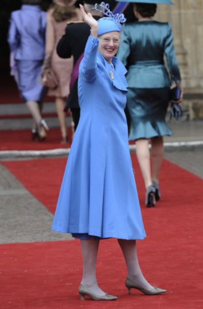 Königin Margrethe von Dänemark kam allein nach London.