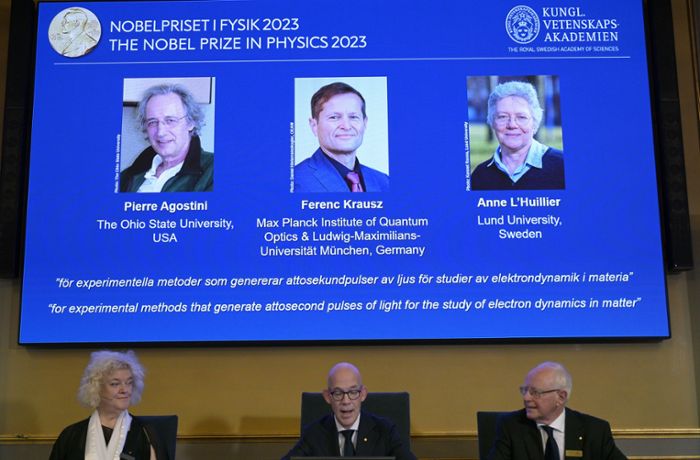 Pierre Agostini, Ferenc Krausz und Anne L’Huillier: Physik-Nobelpreis geht an drei Teilchenforscher
