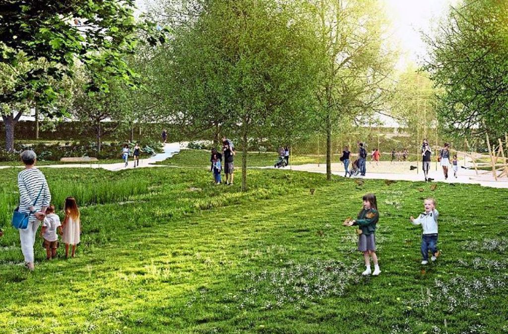 So soll der neue Park in Ludwigsburg aussehen. Foto: Koeber Landschaftsarchitektur GmbH