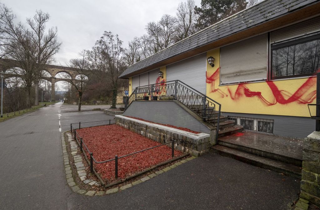 Das Lokal, in dem die AfD ihren Neujahrsempfang in Bietigheim-Bissingen gefeiert hat, wurde mit Farbe beschmiert.