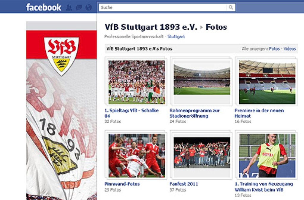 Platz 7 mit 199.203 Facebook-Fans: VfB Stuttgart