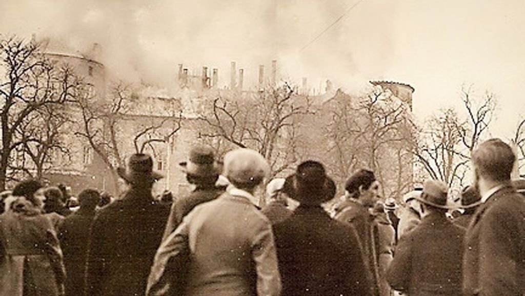 Weihnachten 1931 in Stuttgart: Für elf  Tage stand das  Alte Schloss in Flammen