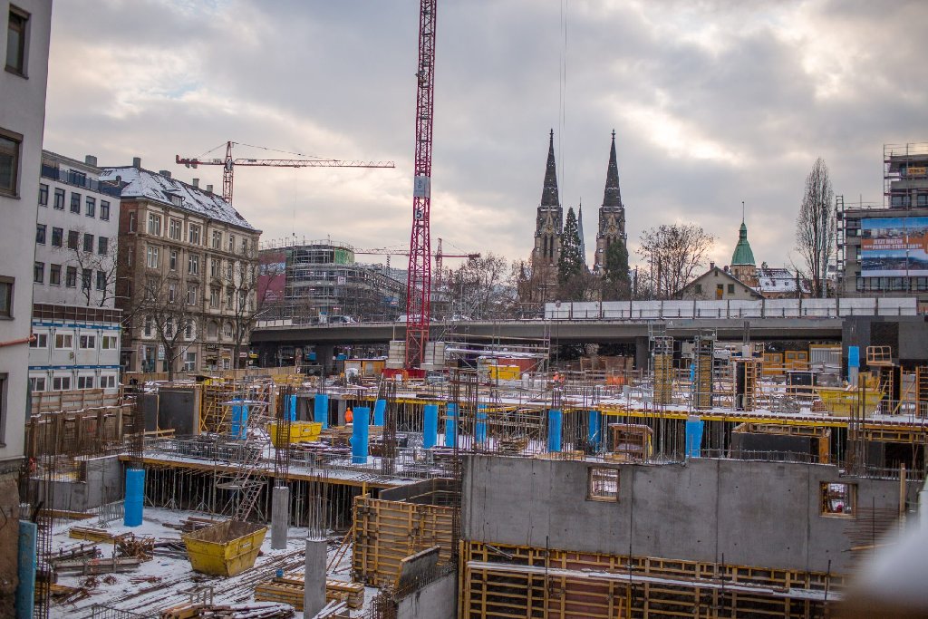 Stuttgart verändert sich: Bilder von der Gerber-Baustelle im Januar.