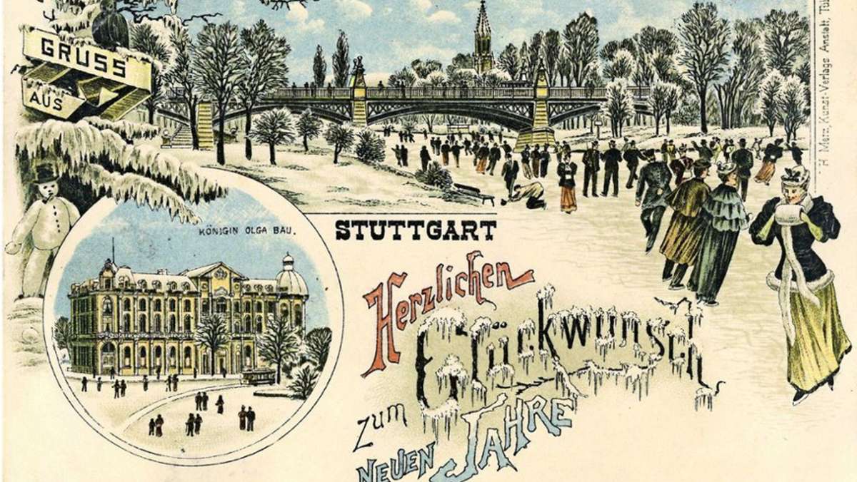 Historische Silvesterkarten im Stuttgart-Album: Ein Prosit auf das alte Stuttgart!