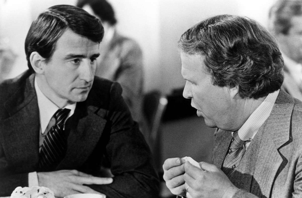 Beatty (rechts) 1980 mit Sam Waterston in „Hopscotch“