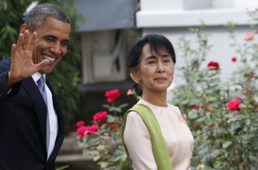 Der Besuch von US-Präsident Barack Obama bei Aung San Suu Kyi in Birma war überaus herzlich - hier der Beweis.