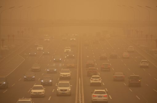 Sandsturm über Nordchina: Die Behörden in Peking riefen am Montag einen „gelben Alarm“ aus. Foto: dpa/Mark Schiefelbein