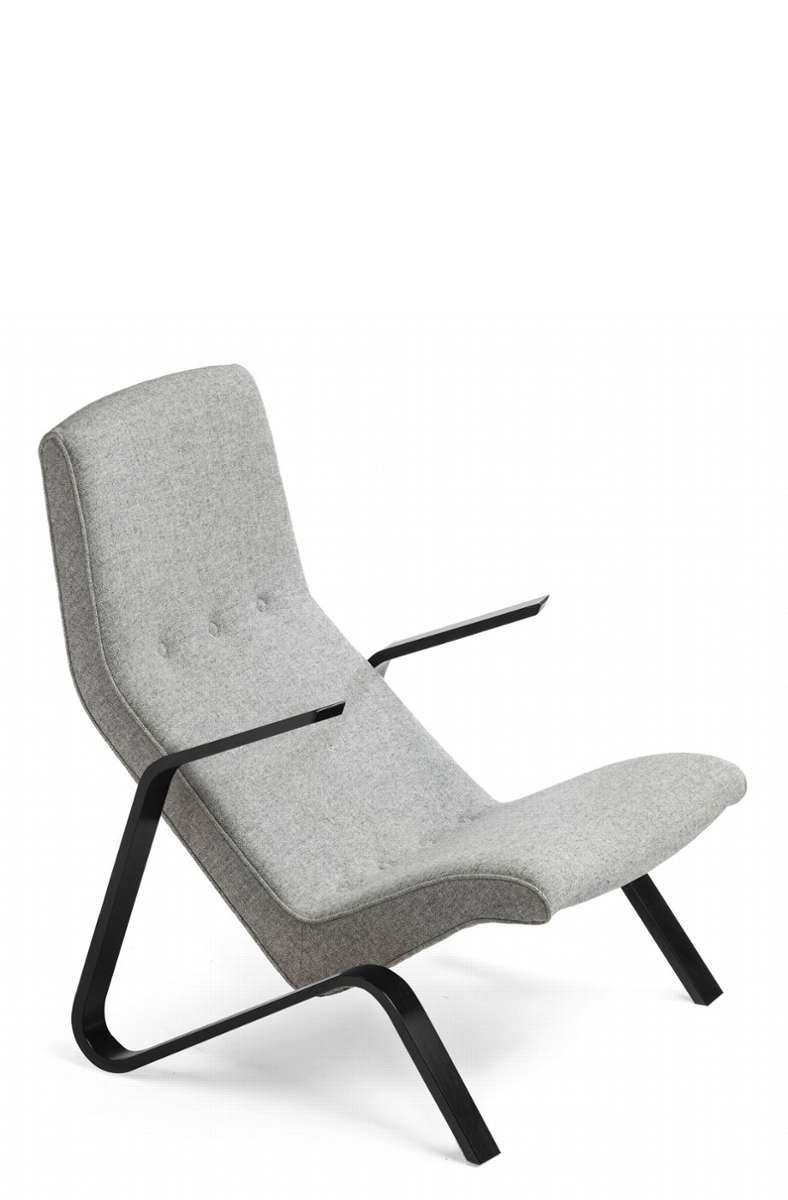 Klassiker, die auf demVintage-Markt gut gehen, werden gern wieder aufgelegt: so auch der „Grasshopper Chair“ von Eero Saarinen aus dem Jahr 1946, der heute von einer kleinen Manufaktur in Finnland wieder hergestellt wird.