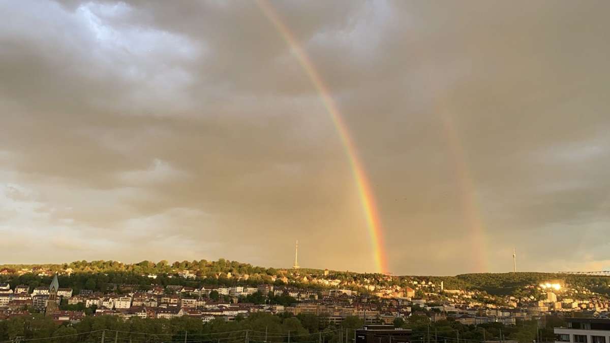 Schönes Wetterphänomen: Beeindruckender Regenbogen zeigt sich über Stuttgart
