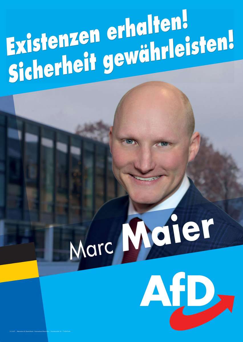 Der Waiblinger Marc Maier hat für die AfD erst im Frühjahr für den Landtag kandidiert.
