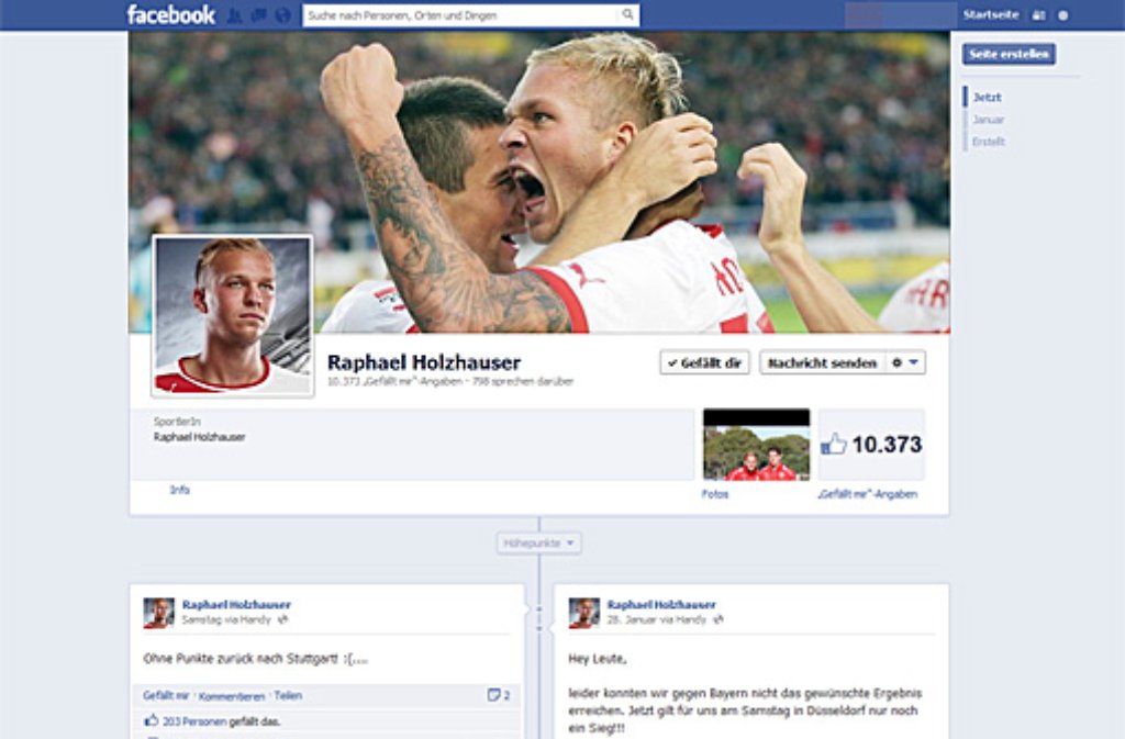 ... kurz und sachlich meldet sich Raphael Holzhauser  in Richtung seiner mehr als 10.000 Facebook-Fans zu Wort: "Ohne Punkte zurück nach Stuttgart." Sein ...