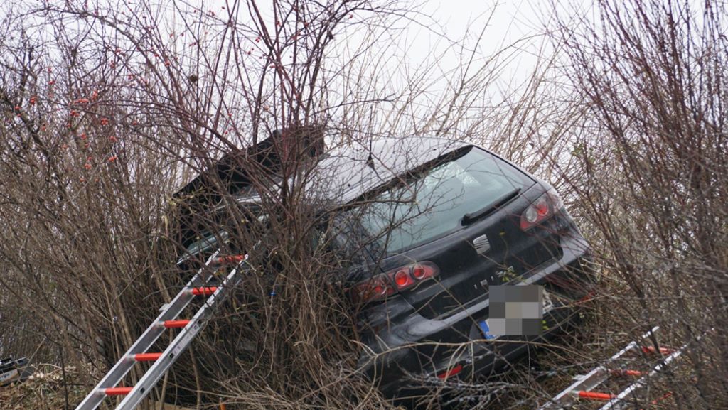 Unfall auf der A8 bei Wendlingen: 34-Jährige schanzt ins Gebüsch