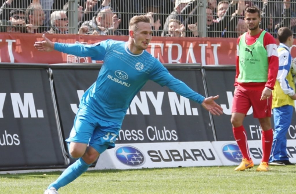 In der 84. Minute traf Manuel Fischer zum 2:1 für die Stuttgarter Kickers.