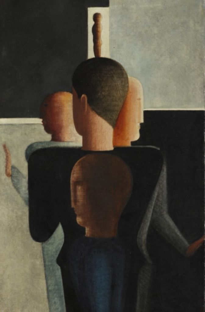 Oskar Schlemmer, Konzentrische Gruppe, 1925 Öl auf Leinwand, 97,5 x 62 cm