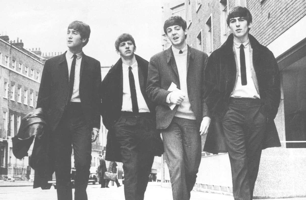Ein Jahr später im Jahr 1963 in London: John Lennon, Ringo Starr, Paul McCartney und George Harrison in London (von links). Innerhalb zwölf Stunden hatten sie in den legendären Abbey-Road-Studios ihr erstes offizielles Album aufgenommen.
