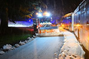 Betrieb der Bahnlinie 5 wegen Schneefalls eingestellt