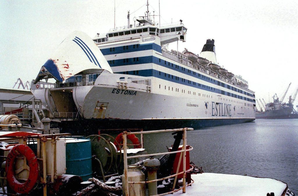 Ein undatiertes Bild zeigt die Passagierfähre M/S Estonia in den Docks in Tallinn am Estliner Fährterminal.