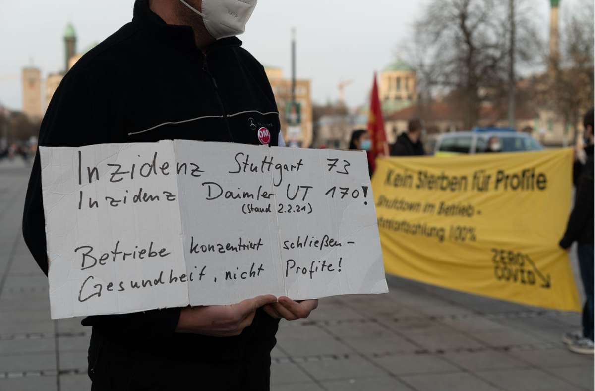 Die Teilnehmer forderten einen Lockdown, der auch für die Wirtschaft gilt. Foto: LICHTGUT/Leif Piechowski