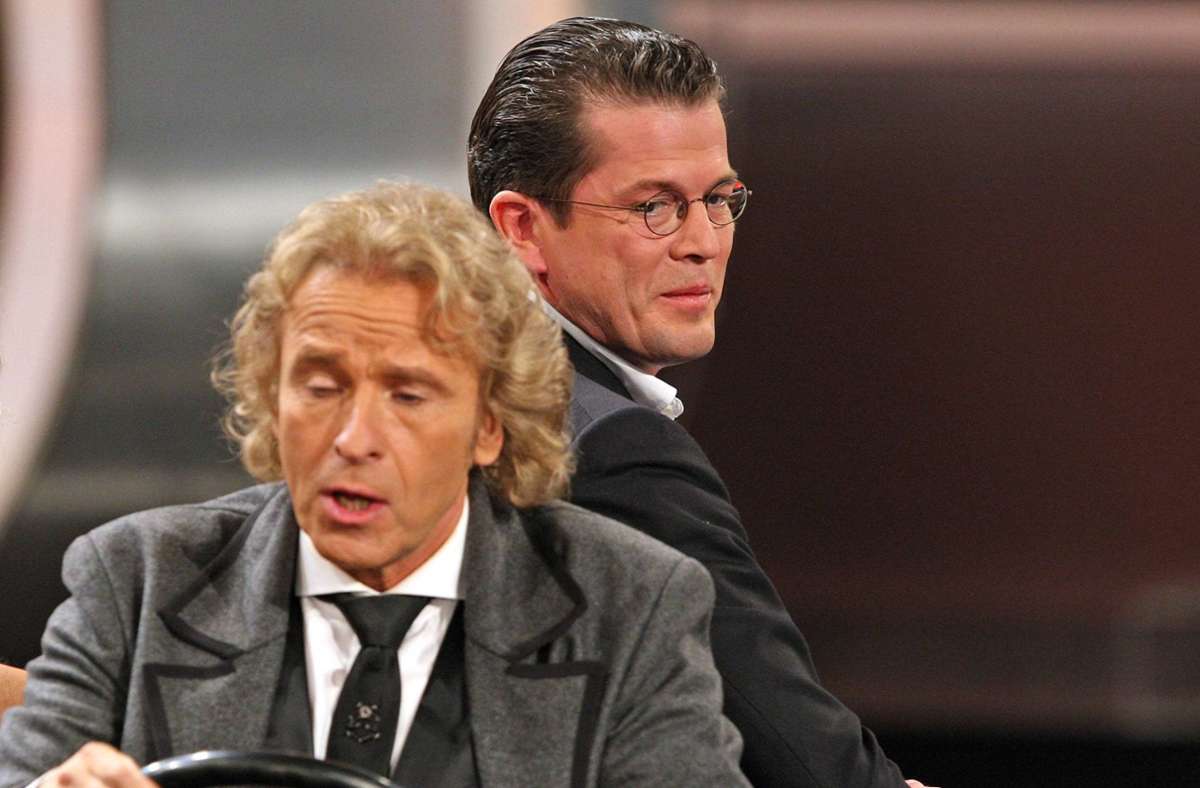 Karl-Theodor zu Guttenberg war 2009 zu Gast bei „Wetten, dass..?“ – damals moderiert von Thomas Gottschalk. Foto: imago stock&people