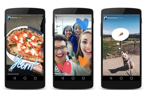 Das Foto-Netzwerk Instagram hat sein Angebot um die Funktion „Stories“ erweitert, die an den Konkurrenten Snapchat erinnert. Foto: Instagram