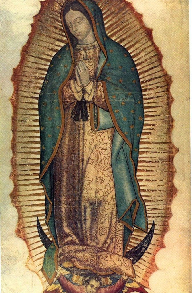 Das Gnadenbild Unsere Liebe Frau von Guadalupe. Das Bild mit der Mondsichel-Madonna hängt in der alten, 1709 geweihten Basilika Unsere Liebe Frau von Guadalupe in Mexiko-Stadt.