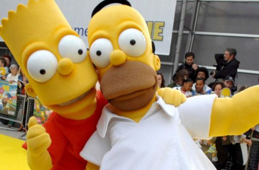 Bart (links) und Homer Simpson versuchen es mit Schwäbisch. Foto: dpa
