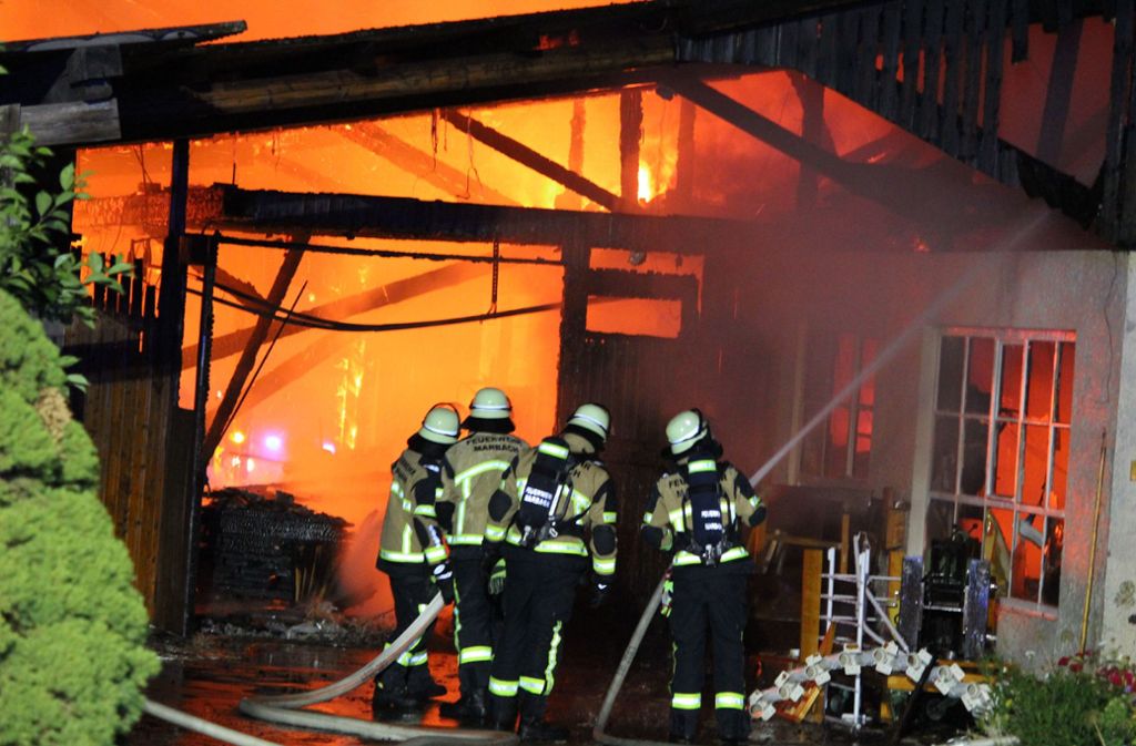 Am späten Mittwochabend wurde der Brand in Marbach gemeldet.