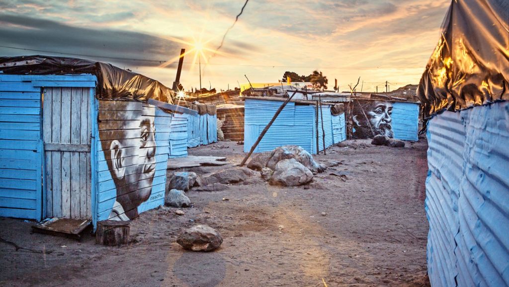 Kunst im Armenviertel: Wertschätzung in Hellblau