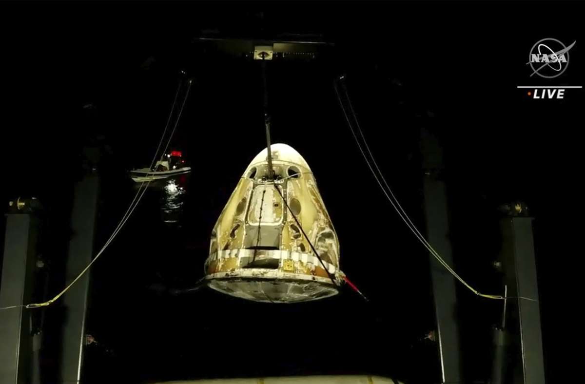Die Kapsel wurde von Elon Musks Weltraumunternehmen Space X gebaut.