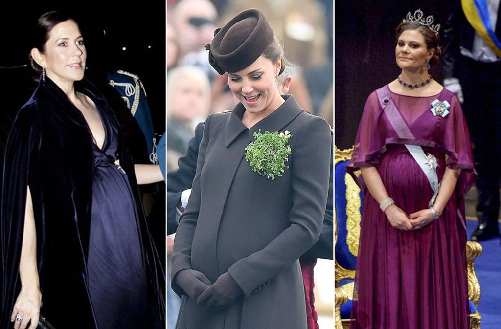 Schwangere Royals: Dänemarks Kronprinzessin Mary, die britische Herzogin Kate und Kronprinzessin Victoria von Schweden (von links)