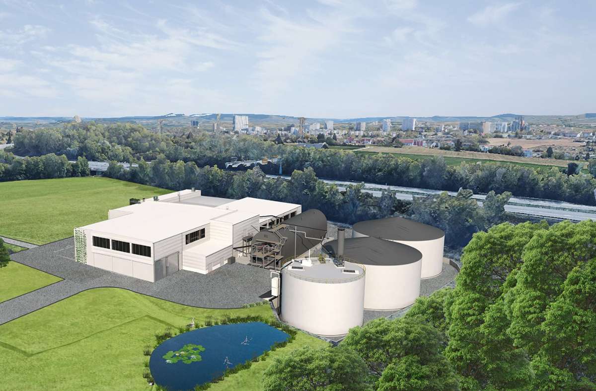 So soll die Bioabfallvergärungsanlage  aussehen, die  in den kommenden Jahren in  Zuffenhausen gebaut wird. Foto: S/adt Stuttgart