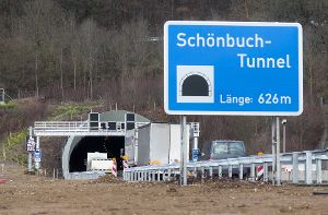 Schönbuchtunnel vorübergehend   zu