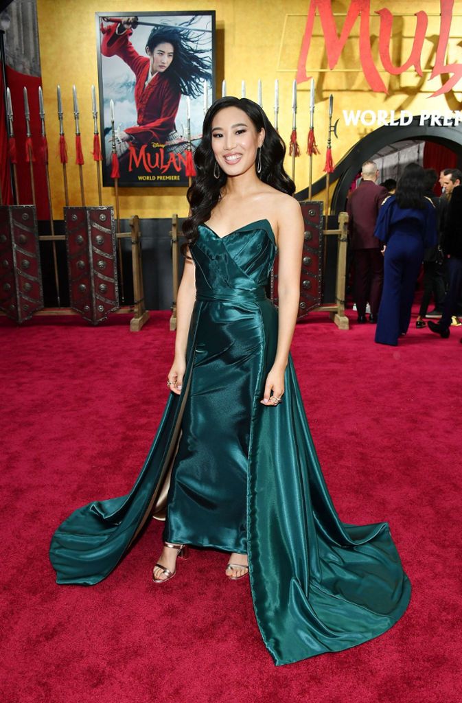 Die Schauspielerin Xana Tang setzte bei ihrem Kleid auf grün.