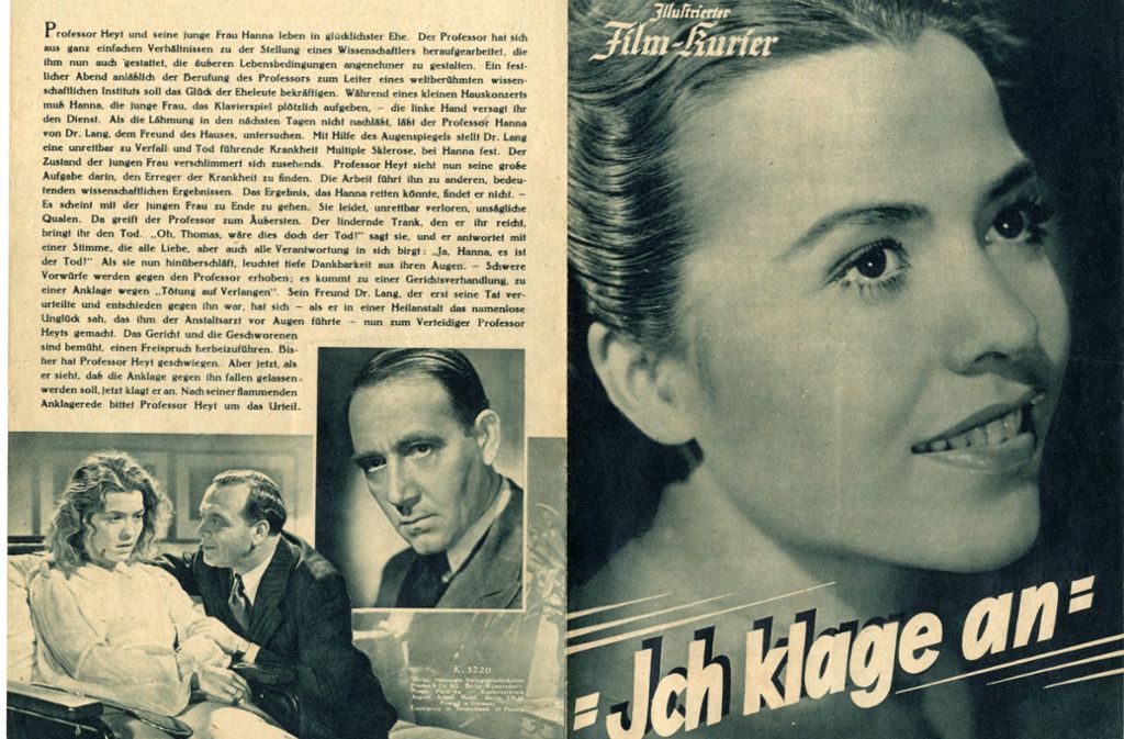 Auch im Lichtspielhaus Bietigheim war 1941 der Propaganda-Film „Ich klage an“ zu sehen, der Werbung für den Mord an kranken Menschen machte.