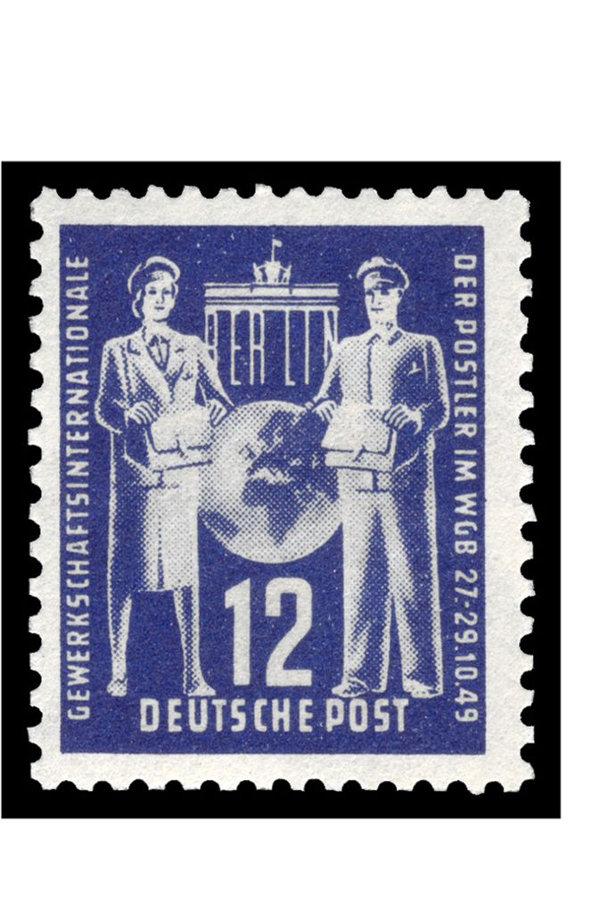 Der Briefmarken-Jahrgang 1949 war ebenfalls der erste in der Geschichte der Deutschen Post der DDR und umfasste vier Sondermarken: darunter war die „Gründungskonferenz der internationalen Gewerkschaftsvereinigung für die Post im Weltgewerkschaftsbund“ (Ausgabedatum: 27. Oktober 1949; gültig bis 31. Dezember 1951; Auflage: 1,5 Millionen).