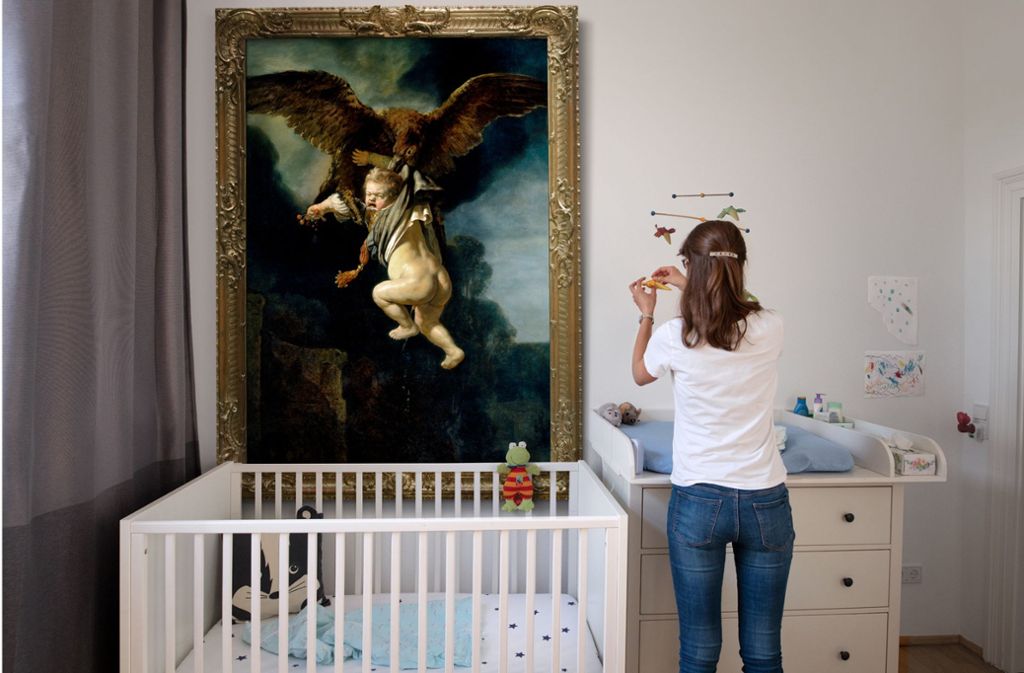 Kinderstube Für die Werbekampagne der Staatlichen Kunstsammlungen Dresden ist Rembrandts „Ganymed“ in ein Kinderzimmer gezogen.