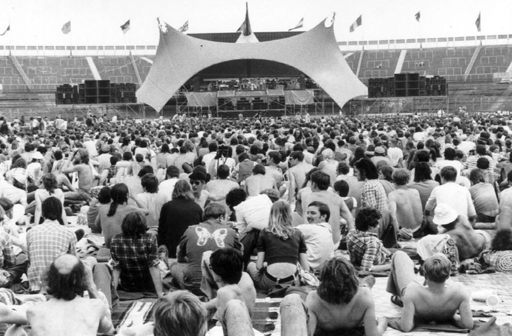 Es war das erste Rockkonzert in der Stadiongeschichte: Im Juni 1976 spielten die Rolling Stones vor 42 000 Fans in Stuttgart. Foto: Uli Kraufmann