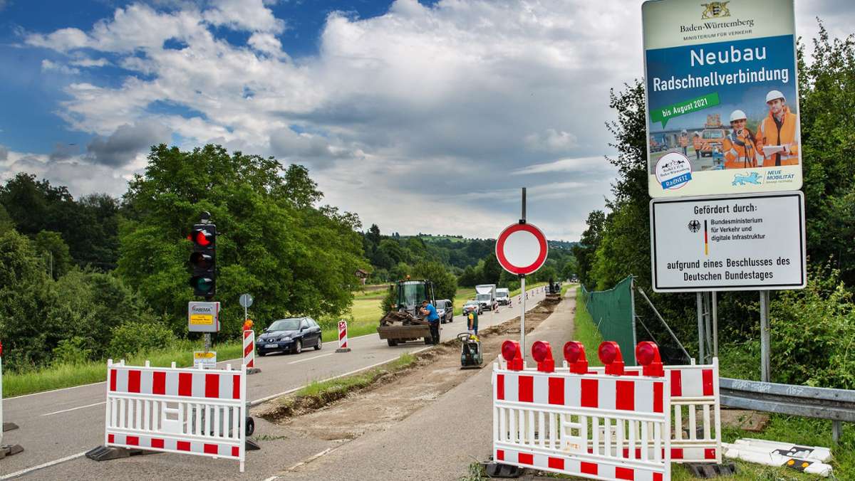  Beim Bau der Radschnellverbindung von Ebersbach über Plochingen durch das Neckartal nach Stuttgart ist ein Anfang gemacht. 