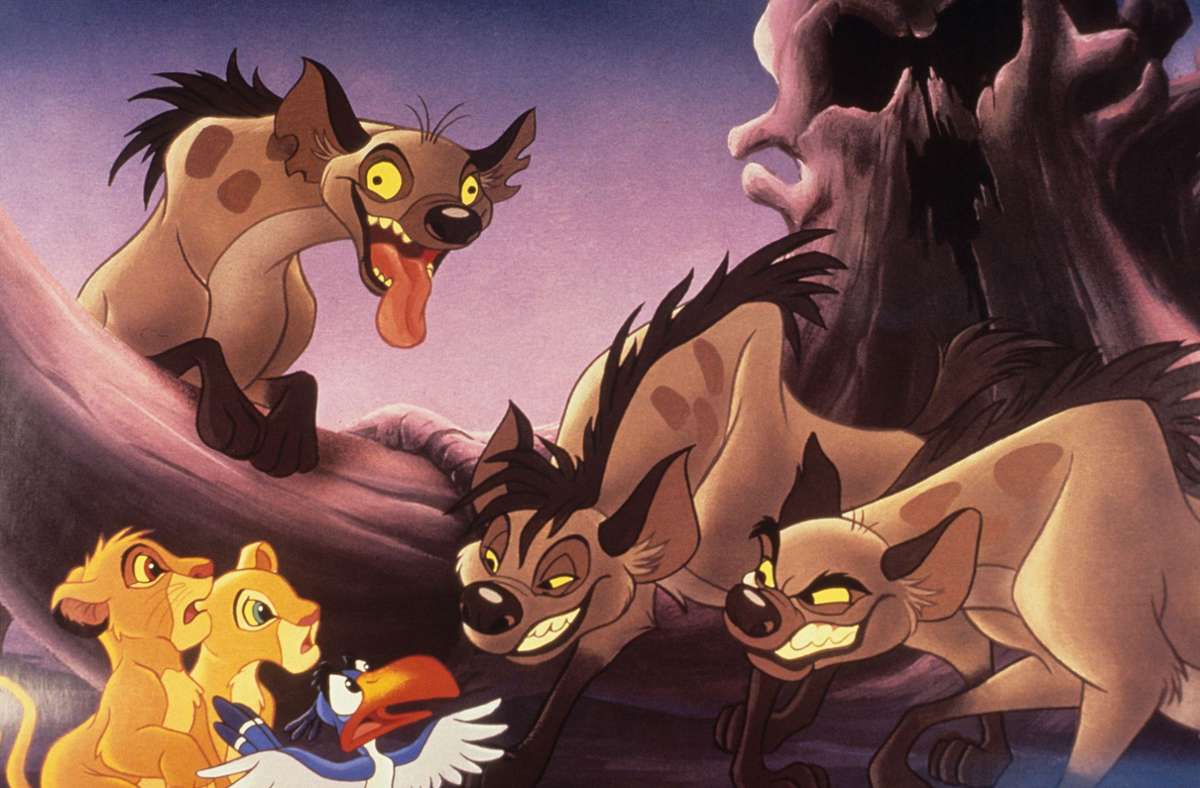 „Der König der Löwen“ (1994): Die Hyänen lassen sich durchaus als einschüchternde Karikatur einer afroamerikanischen Gettogang deuten